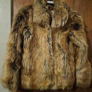 H&M Size 2 Red Fox Faux Fur Coat